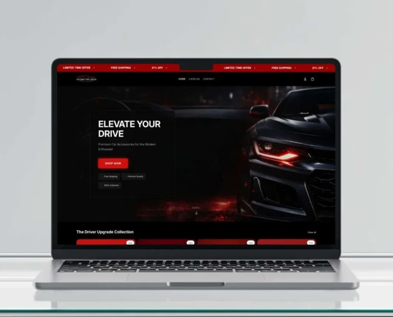 Showtime Apex – Shopify Website von Pixoraa