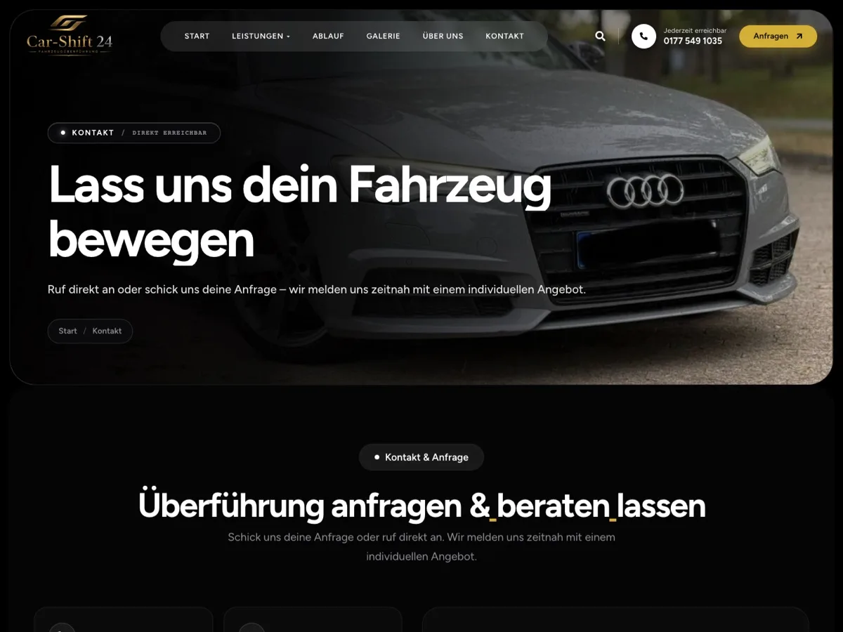 CarShift24 – Kontakt (Case Study von Pixoraa)