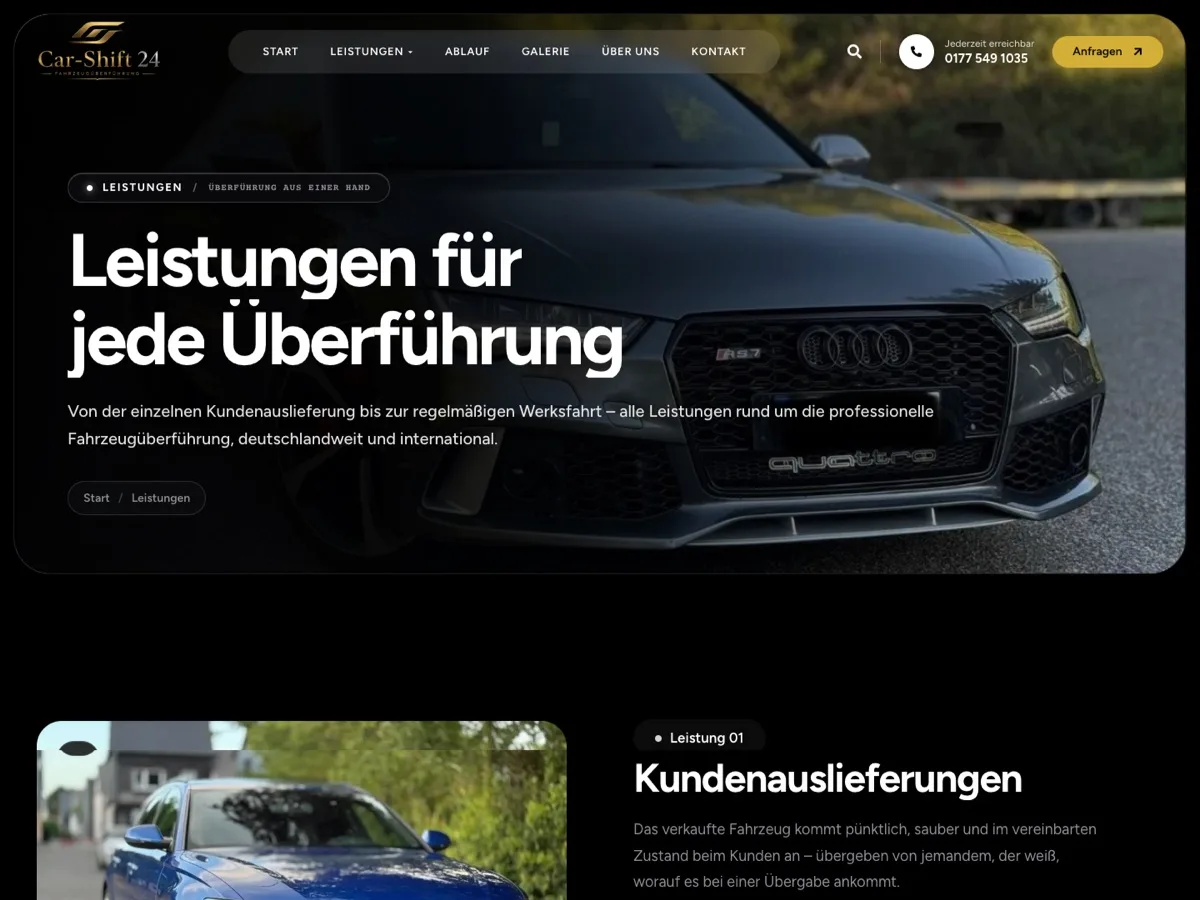 CarShift24 – Leistungen (Case Study von Pixoraa)
