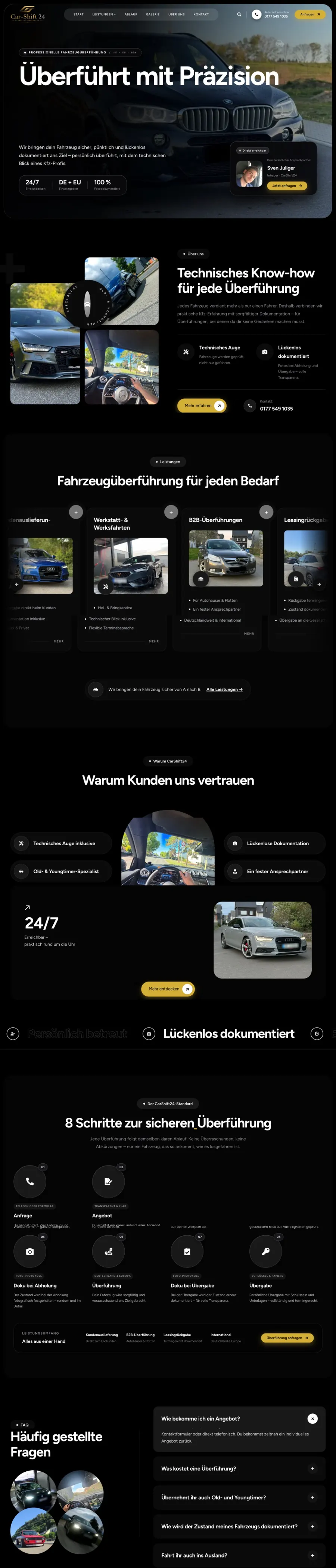 CarShift24 – Startseite der Website (Case Study von Pixoraa)