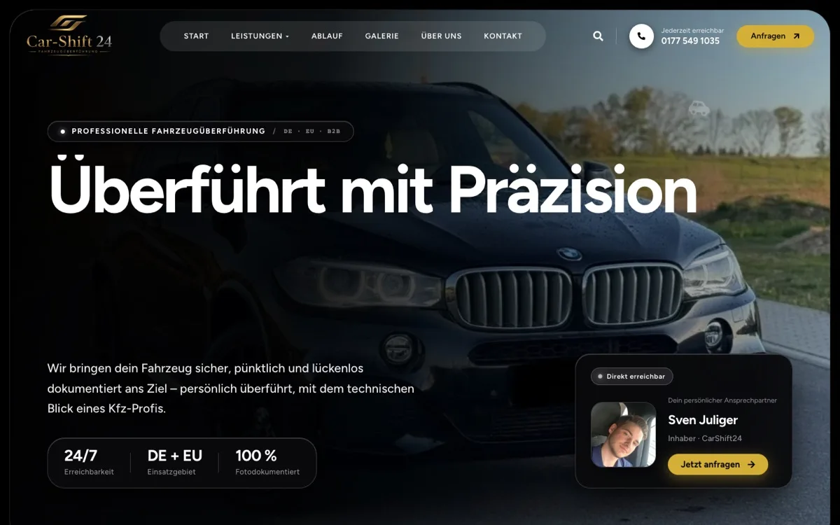 CarShift24 – Startseite (Case Study von Pixoraa)