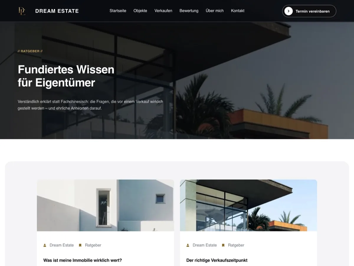 Dream Estate Immobilien – Ratgeber (Case Study von Pixoraa)